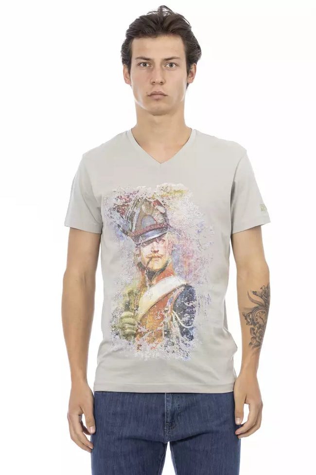 Trussardi Action Herren-T-Shirt aus grauer Baumwolle