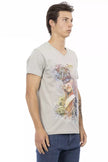 Trussardi Action Herren-T-Shirt aus grauer Baumwolle