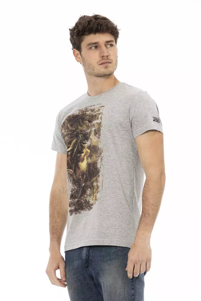 Trussardi Action Herren-T-Shirt aus grauer Baumwolle