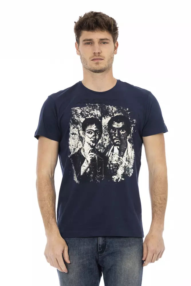 Trussardi Action Herren-T-Shirt aus blauer Baumwolle