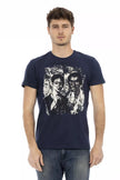 Trussardi Action Herren-T-Shirt aus blauer Baumwolle