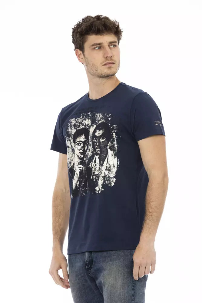 Trussardi Action Herren-T-Shirt aus blauer Baumwolle