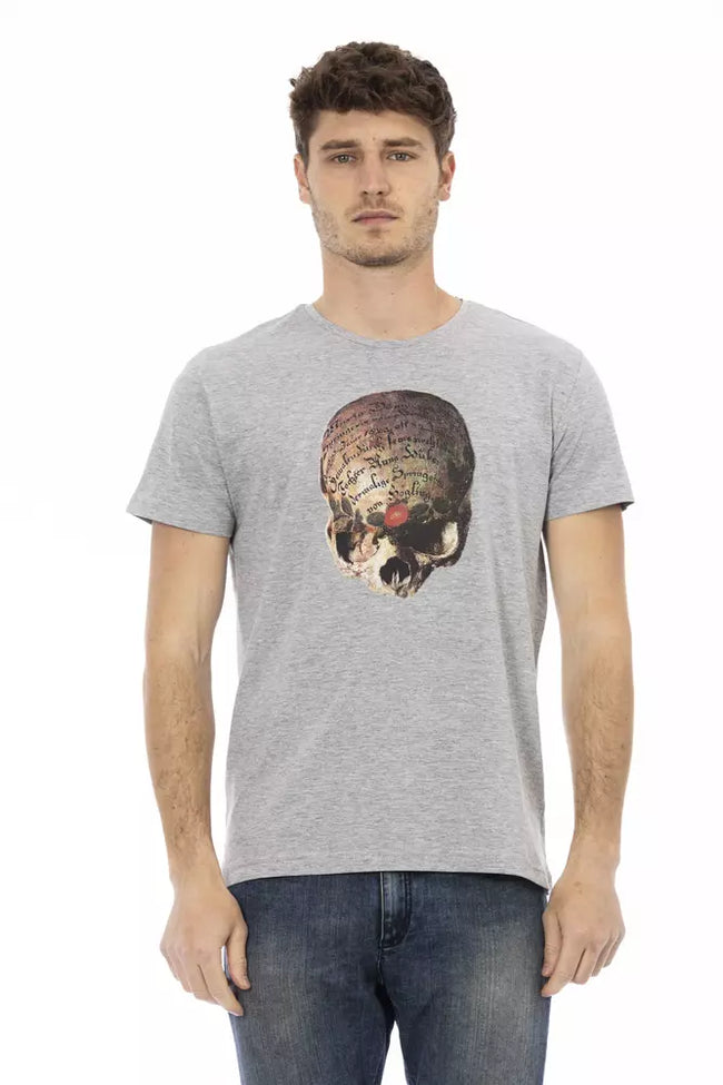 Trussardi Action Graues Baumwoll-T-Shirt für Herren