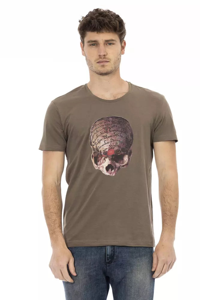Trussardi Action Braunes Baumwoll-T-Shirt für Herren