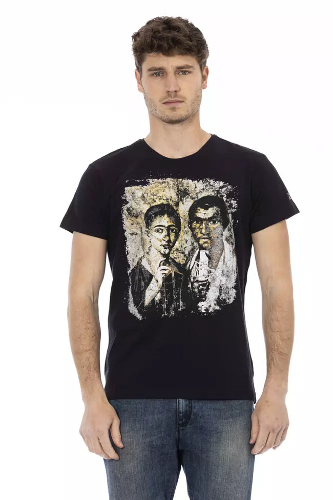 Trussardi Action Herren-T-Shirt aus schwarzer Baumwolle