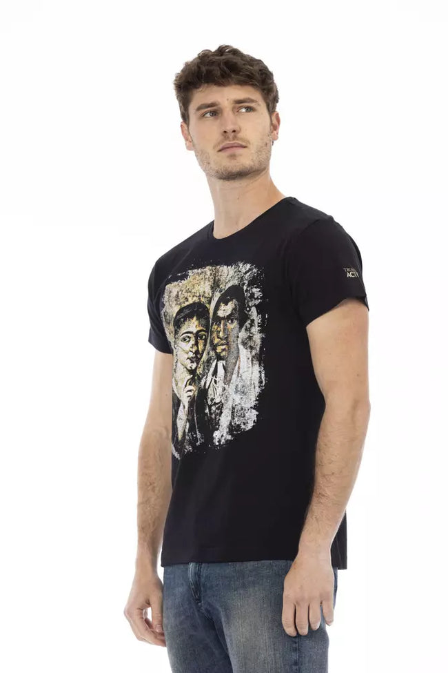 Trussardi Action Herren-T-Shirt aus schwarzer Baumwolle