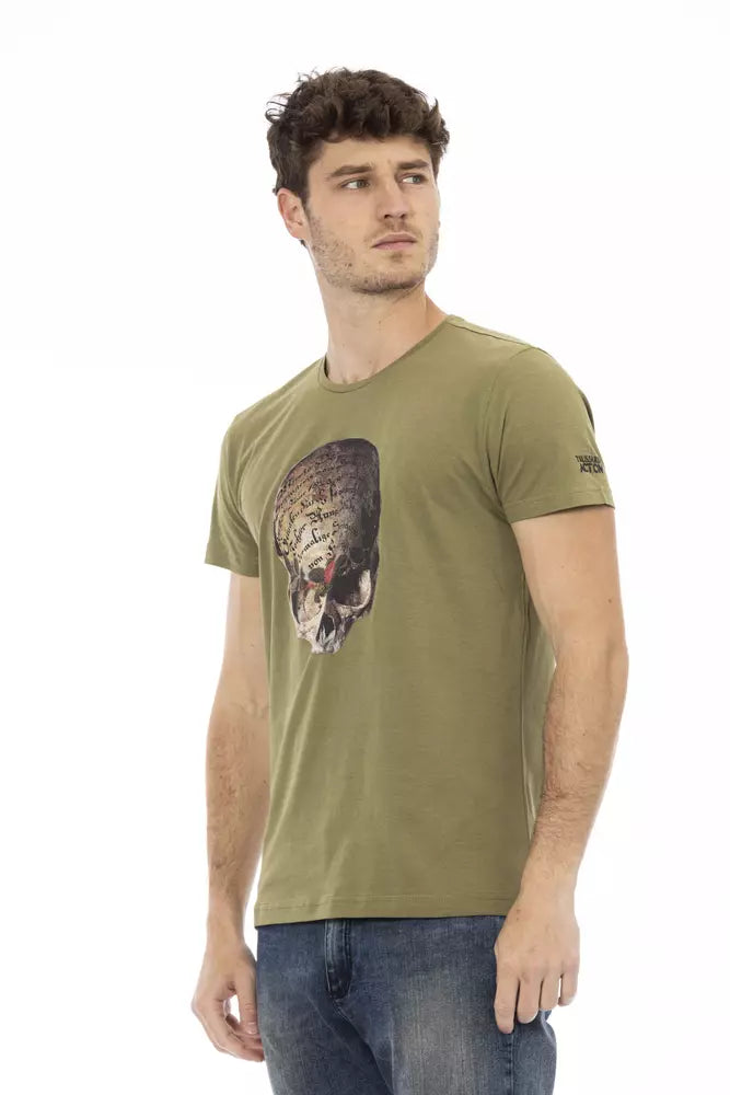 Trussardi Action Grünes Baumwoll-T-Shirt für Herren