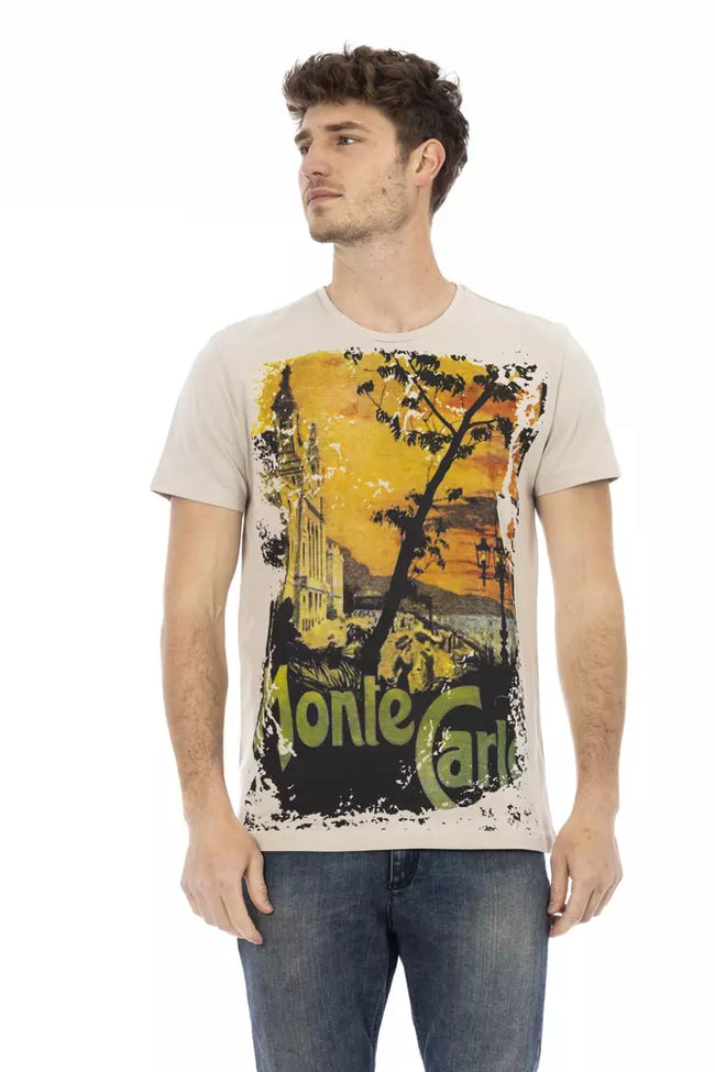 Trussardi Action Herren T-Shirt aus beiger Baumwolle
