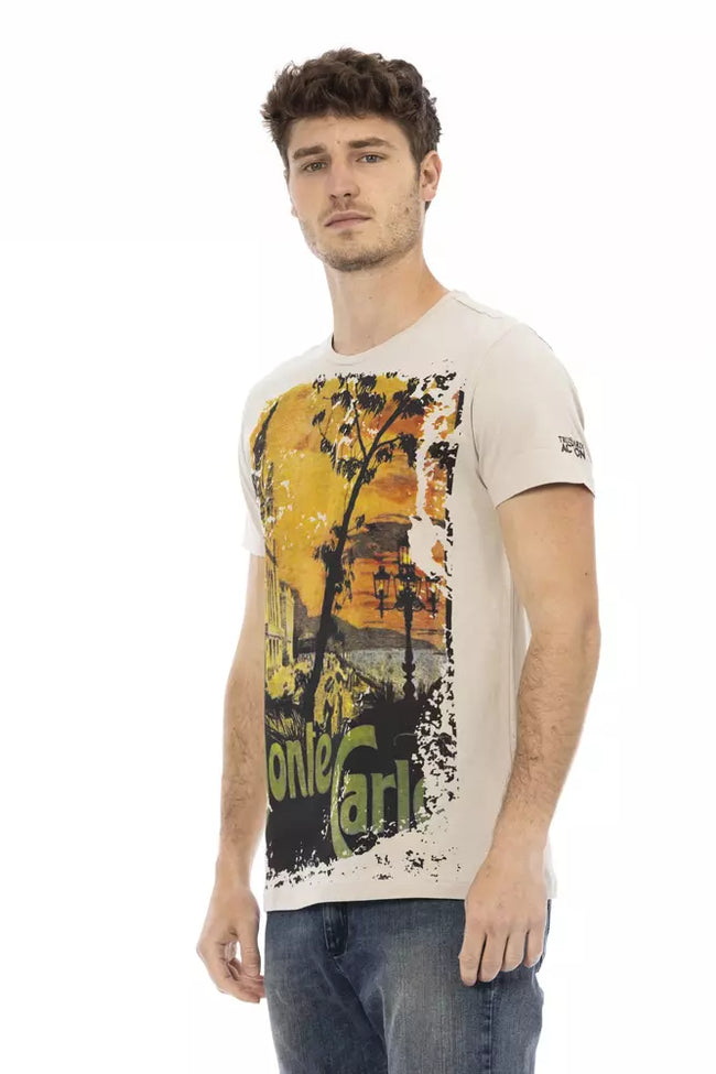 Trussardi Action Herren T-Shirt aus beiger Baumwolle