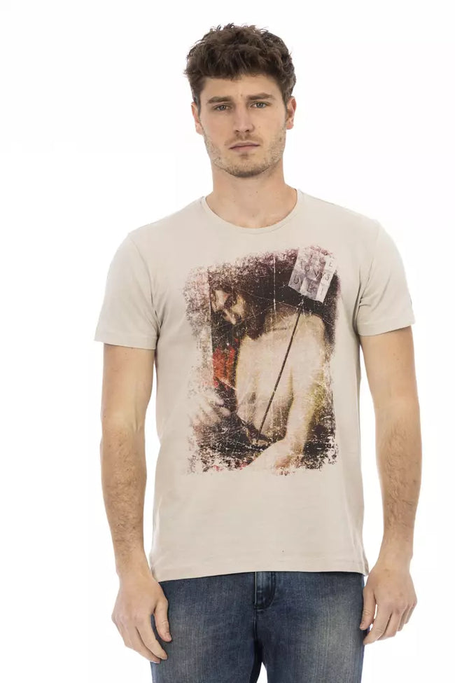 Trussardi Action Herren T-Shirt aus beiger Baumwolle