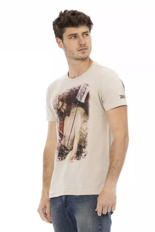 Trussardi Action Herren T-Shirt aus beiger Baumwolle