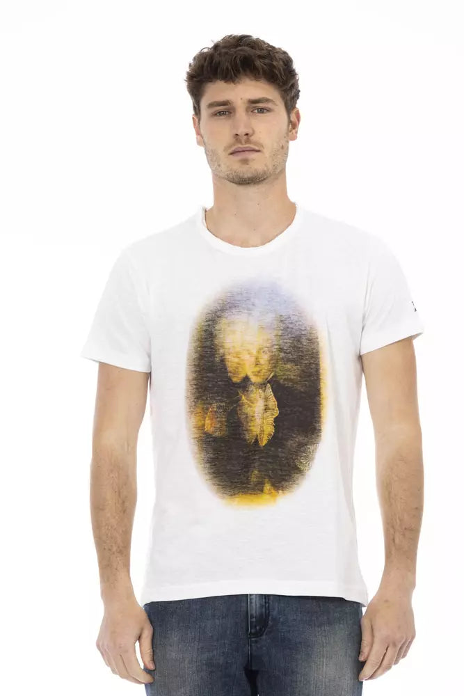 Trussardi Action Weißes Herren-T-Shirt aus Baumwolle