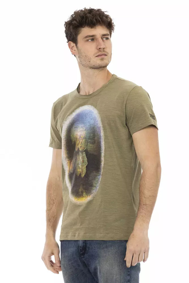 Trussardi Action Grünes Baumwoll-T-Shirt für Herren