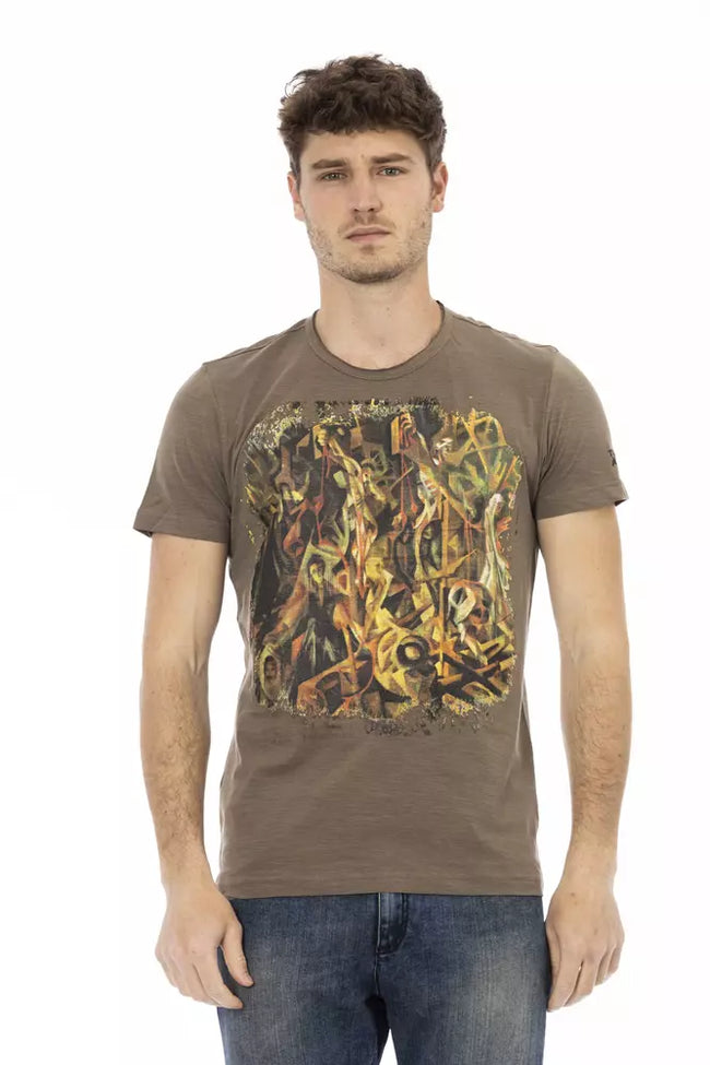 Trussardi Action Herren-T-Shirt aus brauner Baumwolle