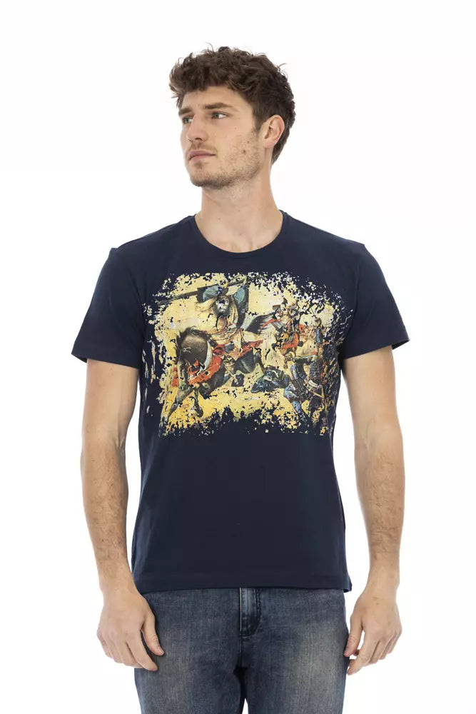 Trussardi Action Herren-T-Shirt aus blauer Baumwolle