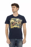 Trussardi Action Herren-T-Shirt aus blauer Baumwolle