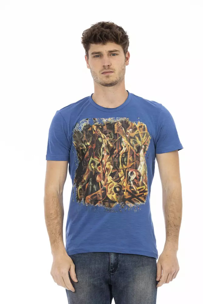 Trussardi Action Herren-T-Shirt aus blauer Baumwolle