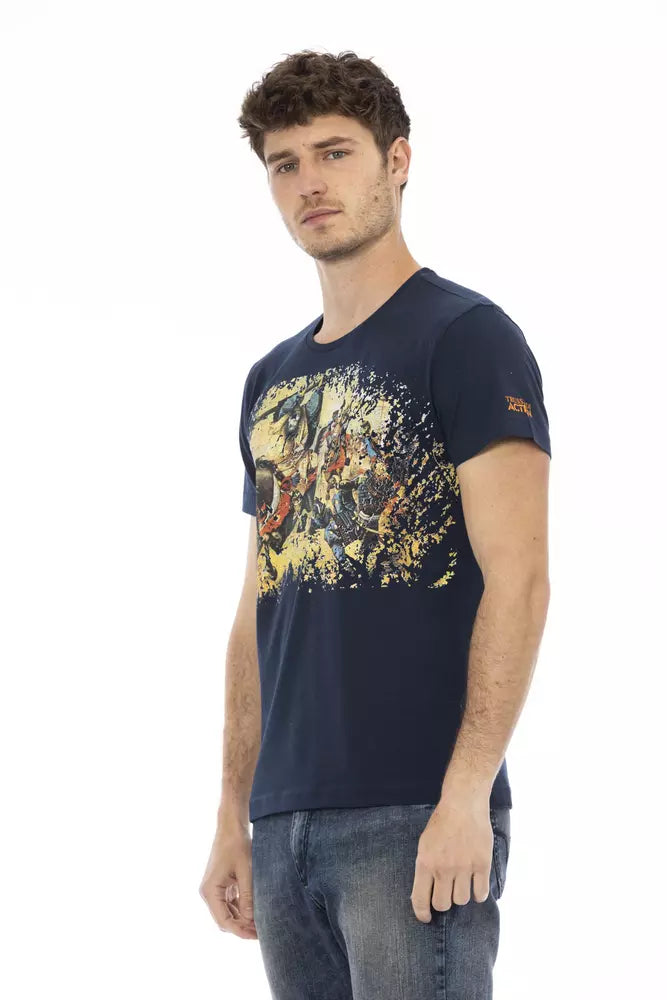 Trussardi Action Herren-T-Shirt aus blauer Baumwolle