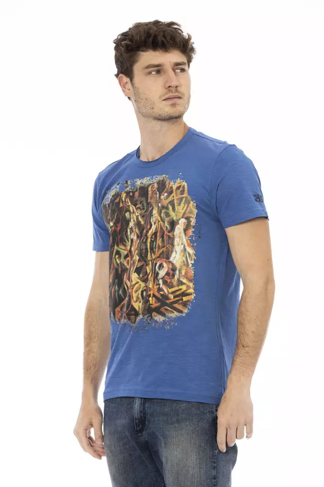 Trussardi Action Herren-T-Shirt aus blauer Baumwolle