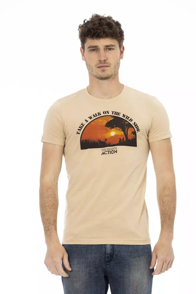 Trussardi Action Herren Baumwoll-T-Shirt in Beige