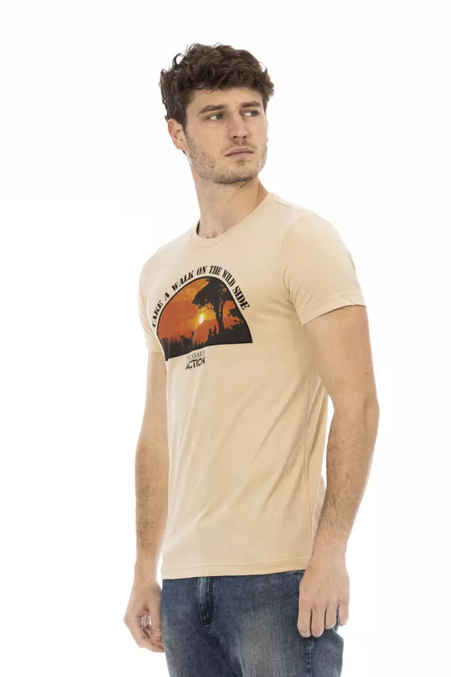 Trussardi Action Herren Baumwoll-T-Shirt in Beige