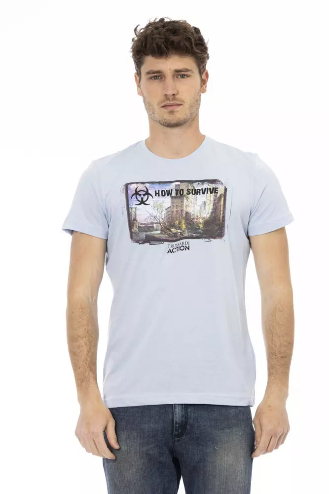 Trussardi Action Light Blue Polyester T-Shirt