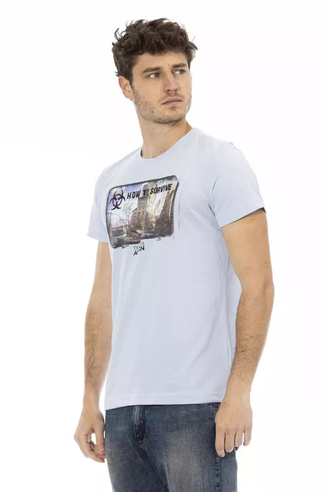 Trussardi Action Light Blue Polyester T-Shirt