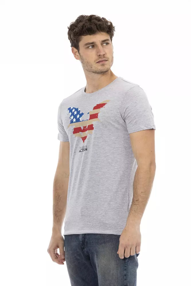 Trussardi Action Graues Baumwoll-T-Shirt für Herren