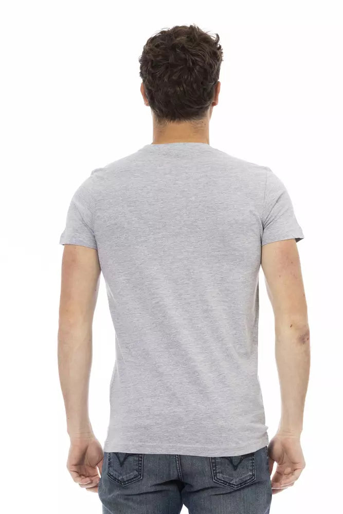 Trussardi Action Herren-T-Shirt aus grauer Baumwolle
