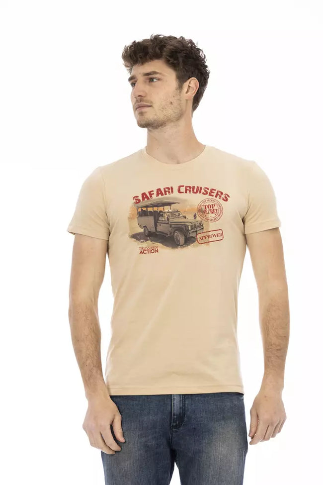 Trussardi Action Herren T-Shirt aus beiger Baumwolle