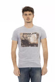 Trussardi Action Herren-T-Shirt aus grauer Baumwolle