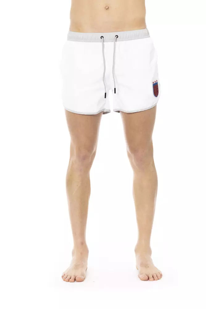White Bikkembergs polyester swimming shorts