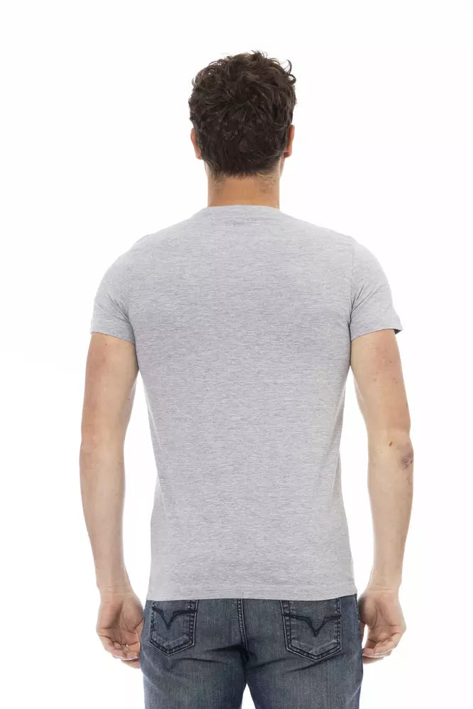 Trussardi Action Herren-T-Shirt aus grauer Baumwolle