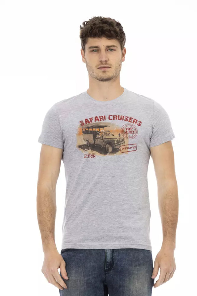 Trussardi Action Herren-T-Shirt aus grauer Baumwolle