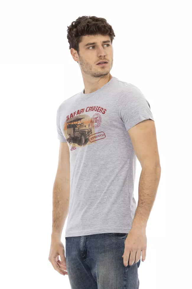 Trussardi Action Herren-T-Shirt aus grauer Baumwolle