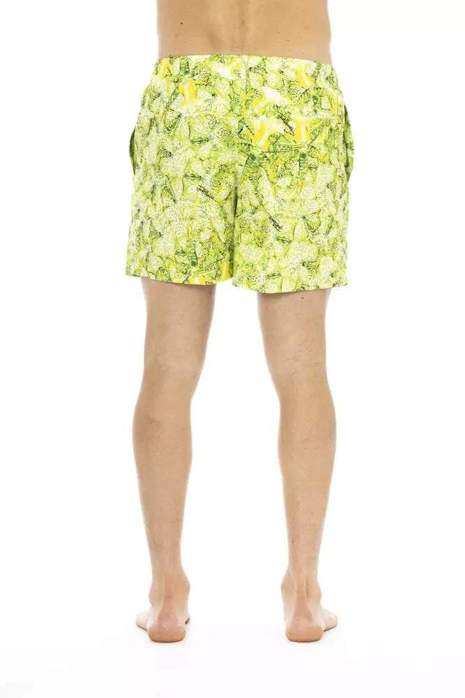 Just Cavalli Green Bikkembergs Men's Polyester Swim Shorts