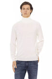 Baldinini Trend Herren Rollkragenpullover aus weißem Stoff