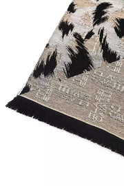 Cavalli Class beiger Wollschal für Herren mit Animalier-Design