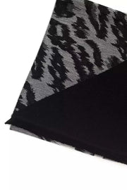 Cavalli Class grauer Wollschal für Herren aus Wolle und Marabu, 180x36 cm