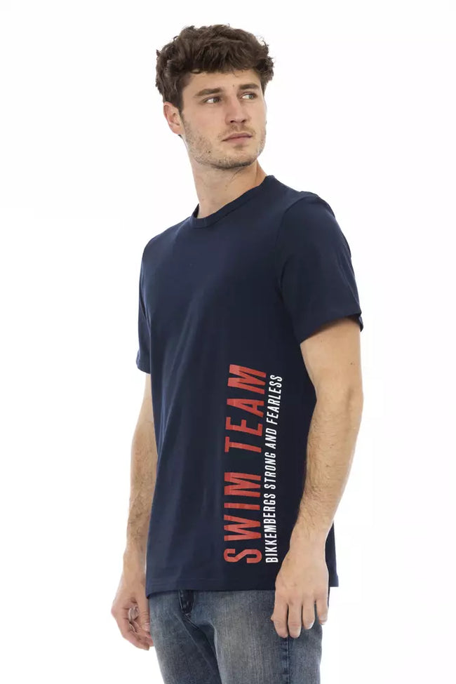 Bikkembergs Blaues Baumwoll-T-Shirt für Herren