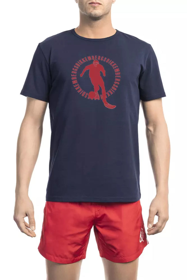 Bikkembergs blaues Baumwoll-T-Shirt für Herren