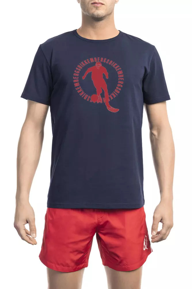 Bikkembergs blaues Baumwoll-T-Shirt für Herren