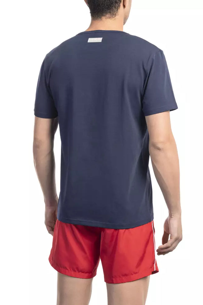 Bikkembergs blaues Baumwoll-T-Shirt für Herren