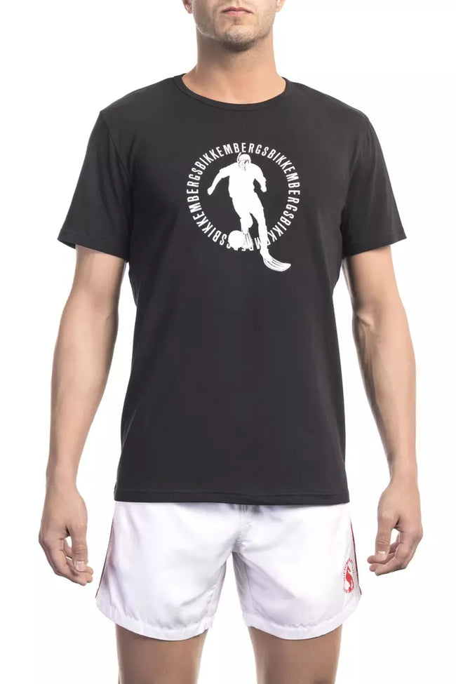 Bikkembergs Herren-T-Shirt aus schwarzer Baumwolle