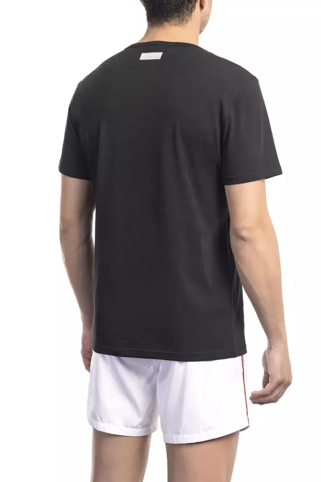 Bikkembergs Herren-T-Shirt aus schwarzer Baumwolle
