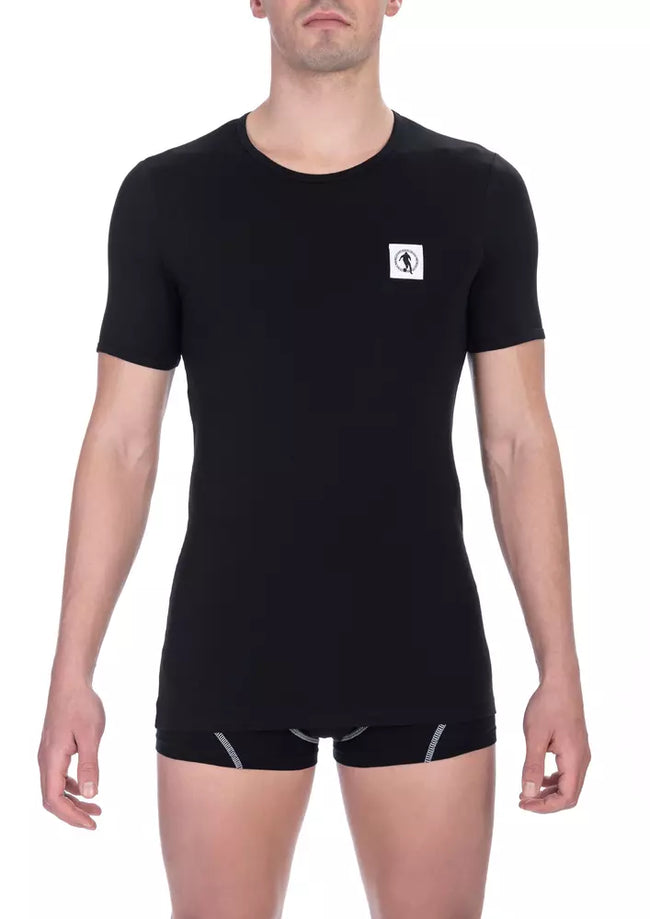 Bikkembergs Herren Doppelpack T-Shirt aus schwarzer Baumwolle