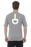 Tond graues Baumwoll-T-Shirt für Herren mit fotolumineszentem Print und italienischer Handwerkskunst