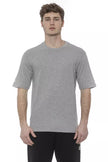 Tond graues Baumwoll-T-Shirt für Herren mit fotolumineszentem Print und italienischer Handwerkskunst
