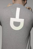 Tond graues Baumwoll-T-Shirt für Herren mit fotolumineszenten Prints und modernem italienischem Design