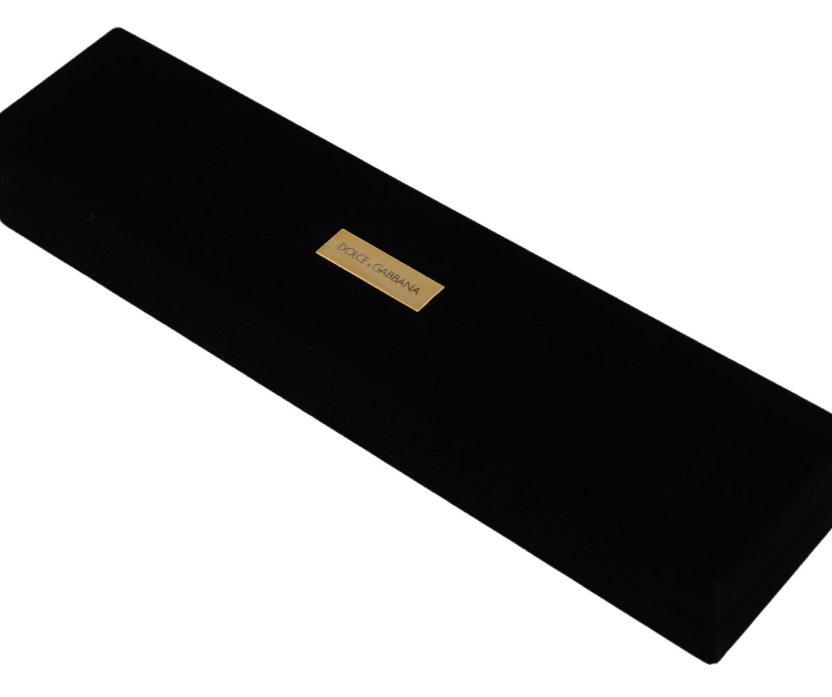 Dolce & Gabbana Schwarzer Samt Logo Plaque Lagerung Armband Schmuck-Box
